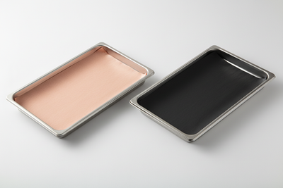 meat saver paper (peach and black option) laid out in 2 trays... 